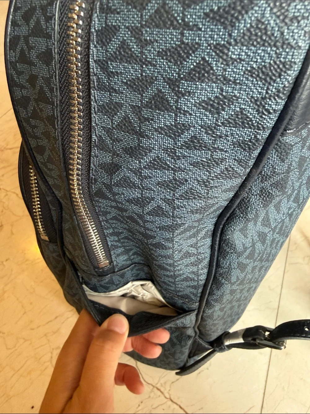 Michael Kors Dark Blue MK Logo Backpack NEVER WORN BRAND NEW